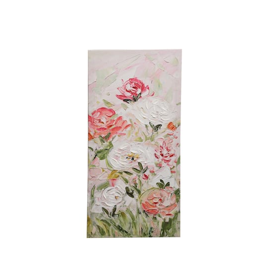 Pink Floral Rectangle Canvas Wall Art by Ashland&#xAE;